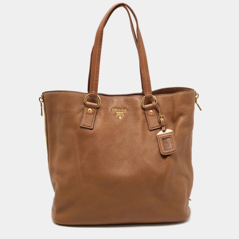 Prada Brown Leather Tote Bag